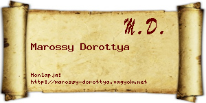 Marossy Dorottya névjegykártya